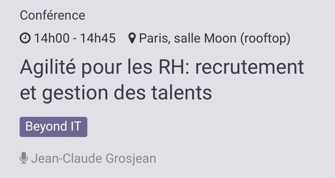 jcQualitystreet's tweet image. Retrouvez-moi aujourd’hui à #AgileenSeine pour ma nouvelle conférence consacrée à l’Agile RH : Recrutement et Gestion de talents.  RDV à 14h, Salle Moon (Rooftop) 5 ex. de mon Livre « Révolution RH AGILE » seront à gagner! 
#agile #agileRH #entrepriseagile #businessagility #RH