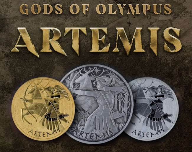 Silbertresor's tweet image. PerthMint: Gods of Olympus (8.) 🏹 Artemis 🏹 in Gold &amp;amp; Silber -&amp;gt; Jetzt bestellen!: 11605.seu.cleverreach.com/m/14571895/ 
#PerthMint #GodsOfOlympus #Silbertresor #Artemis #Gold #Silber #Goldmünzen #Silbermünzen #Sammlermünzen #Münzensammler