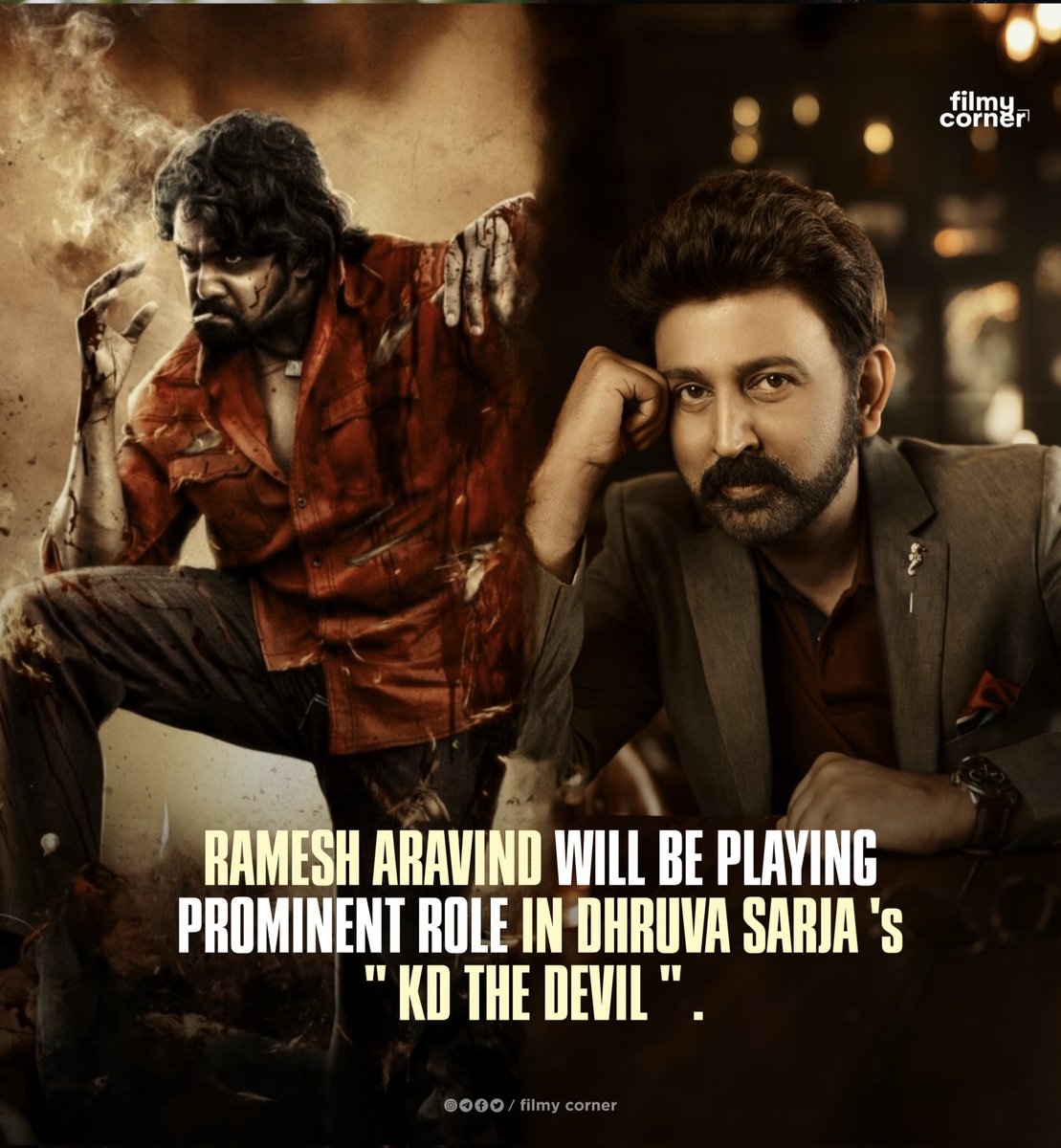 #RameshAravind will playing prominent Role In #DhruvaSarja s #KdTheDevil .

Unveiling The Look Soon .
