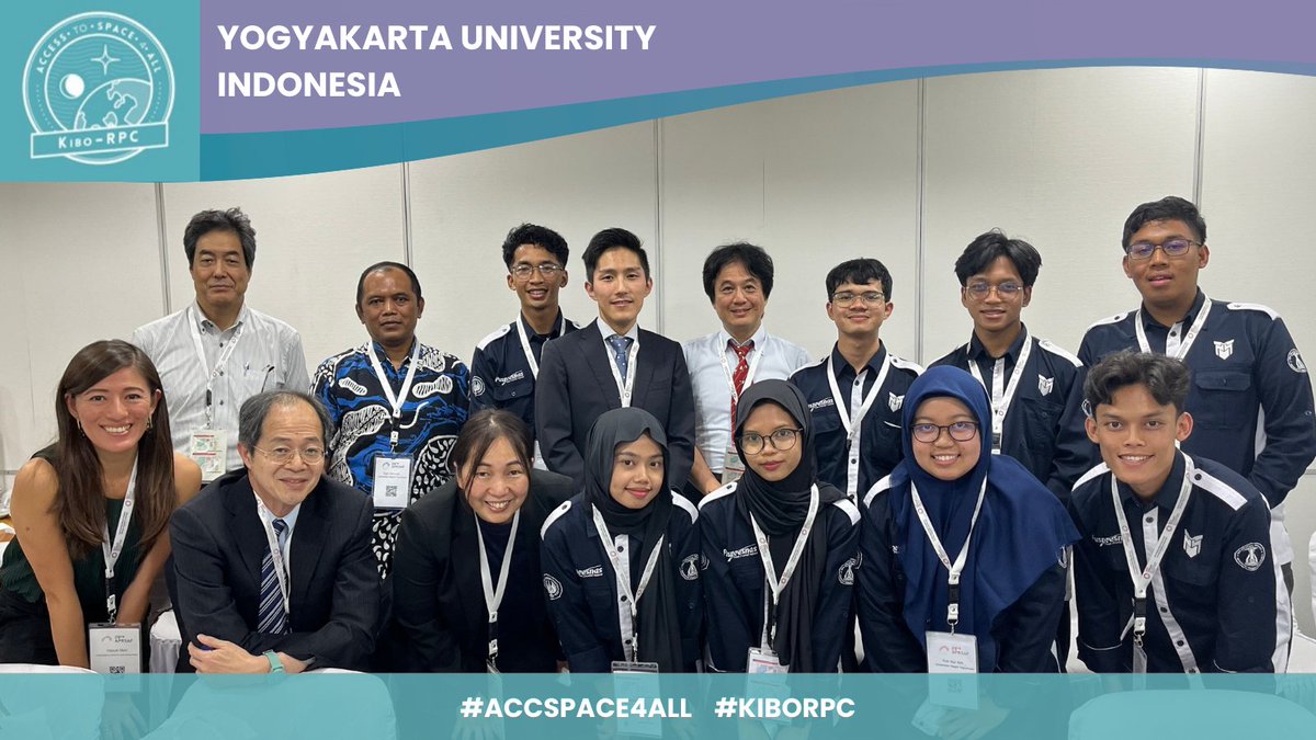 The #KiboRPC UNOOSA slot awardees from @unyofficial🇮🇩 moved on to the final round of the Kibo Robot Programming Challenge & executed their program using free-flying robots on the @Space_Station 
UNY, UNOOSA & @JAXA_Kiboriyo celebrated the achievement in Jakarta👏
#AccSpace4All