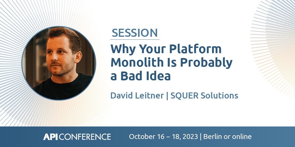 api_conference's tweet photo. 🛠️ Building a developer platform? Join @duffleit to learn how to avoid the pitfalls of platform monoliths. Discover strategies for creating developer platforms that truly empower your engineering teams and boost efficiency.

▶️ https://t.co/oiwJmQ5CSZ ◀️ https://t.co/QUSEY2PNyd