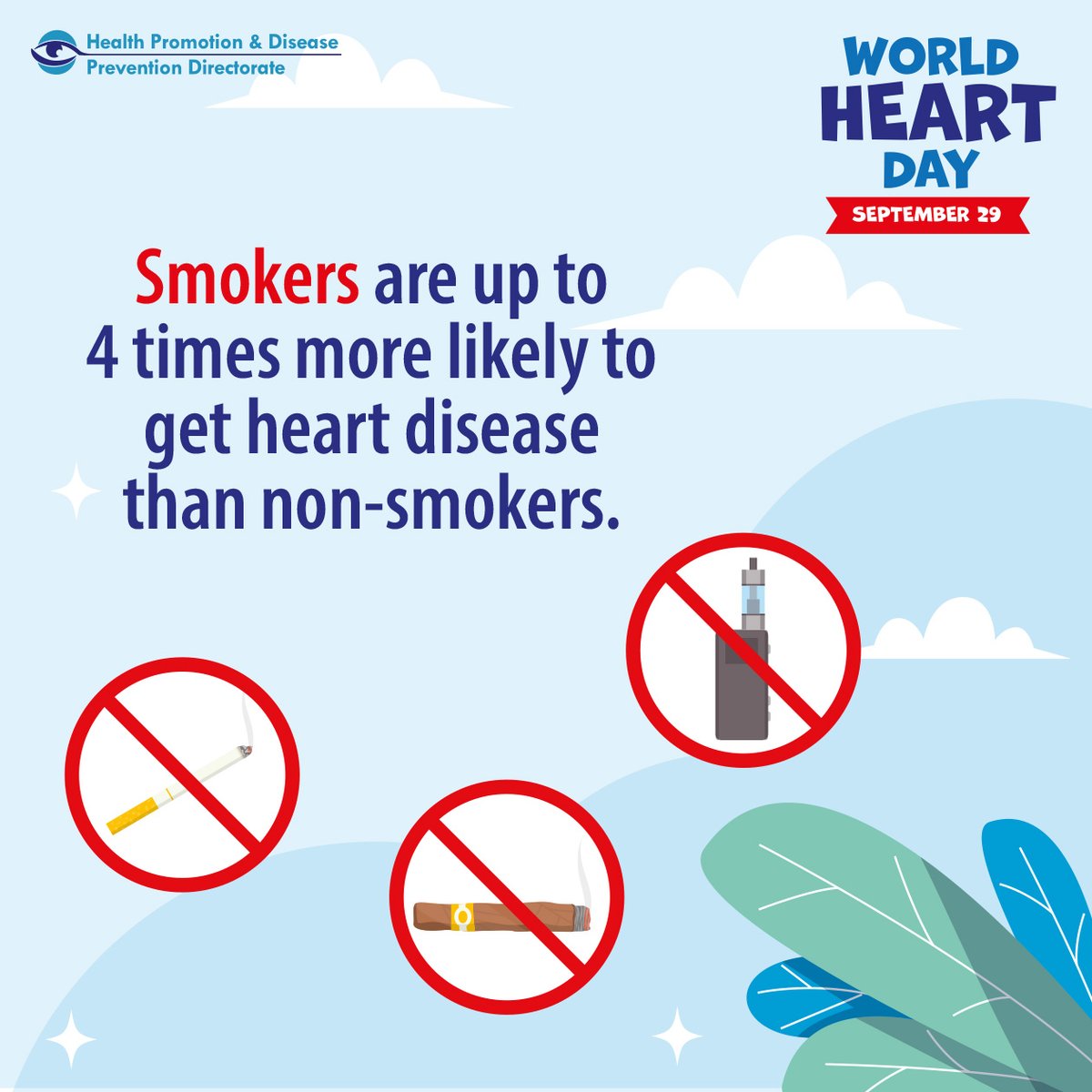 We can help you stop smoking! Phone our free Quitline today on 8007 3333 #WorldHeartDay #HPDP