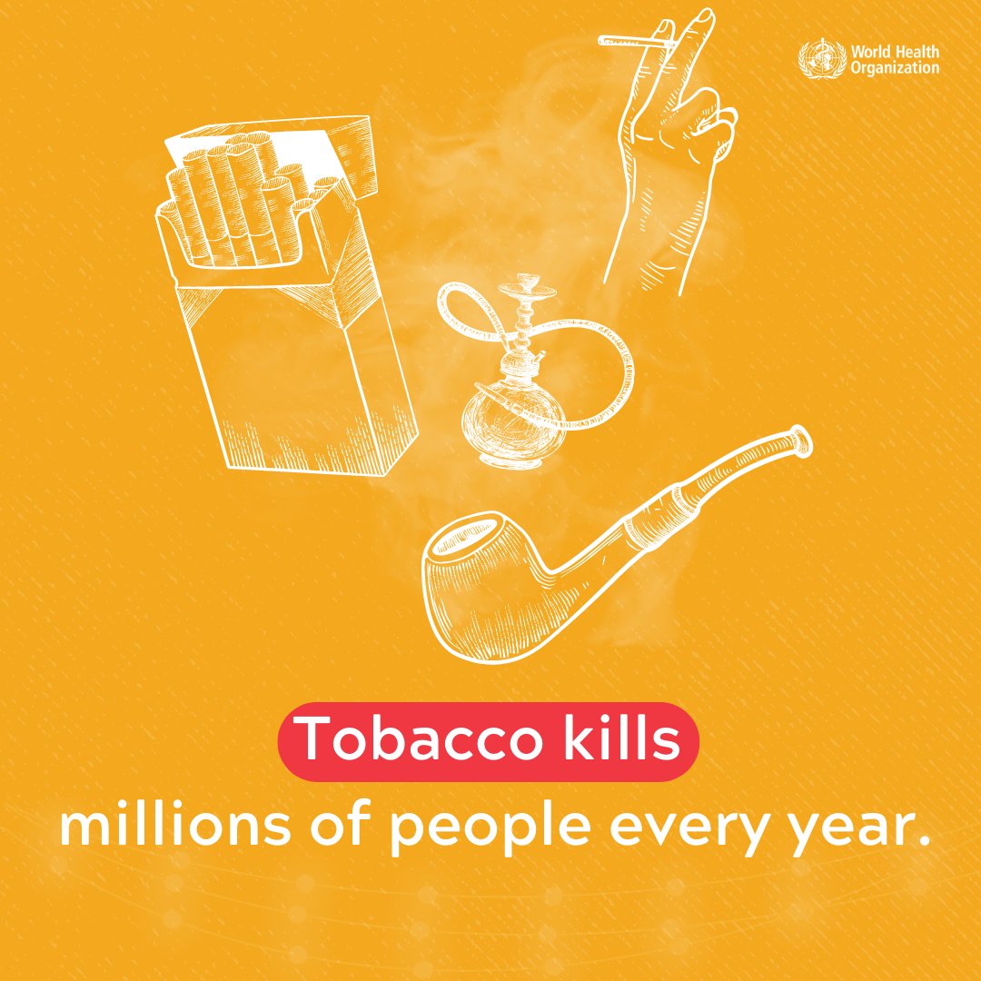 Tobacco use causes cancer and other diseases.

#CommitToQuit and say no to tobacco 🚭