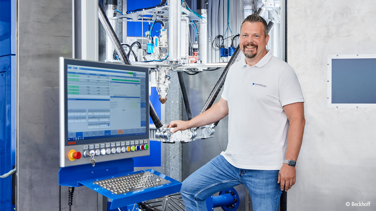 Ponticon GmbH is expanding its application spectrum in its pE3D system, with coating and additive manufacturing for any shape. Beckhoff's TwinCAT CNC, EtherCAT and eXtreme Fast Control Technology (XFC) provide precise control: bit.ly/3LmJl7l #beckhoff #laserwelding