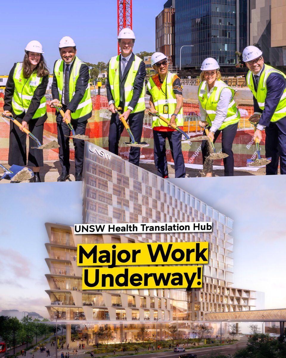 Major work is underway at UNSW’s newest building! 🔨 NSW Premier @ChrisMinnsMP and Member for Coogee Dr @MarjorieSONeill joined UNSW and project partners on site yesterday to mark the start of major work at the UNSW Health Translation Hub.