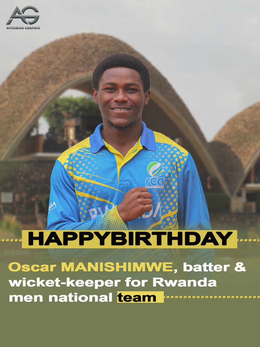 Every day is a 🎂day, 17Sep Belated Birthday to @ManishimweOscar    Wktskeeper-Batter of Mens National team & IPRC Kigali

Hope you had great birthday #Oscar, we wish you many more years and continued to contribute to the national team let's celebrate your Birthday with you again