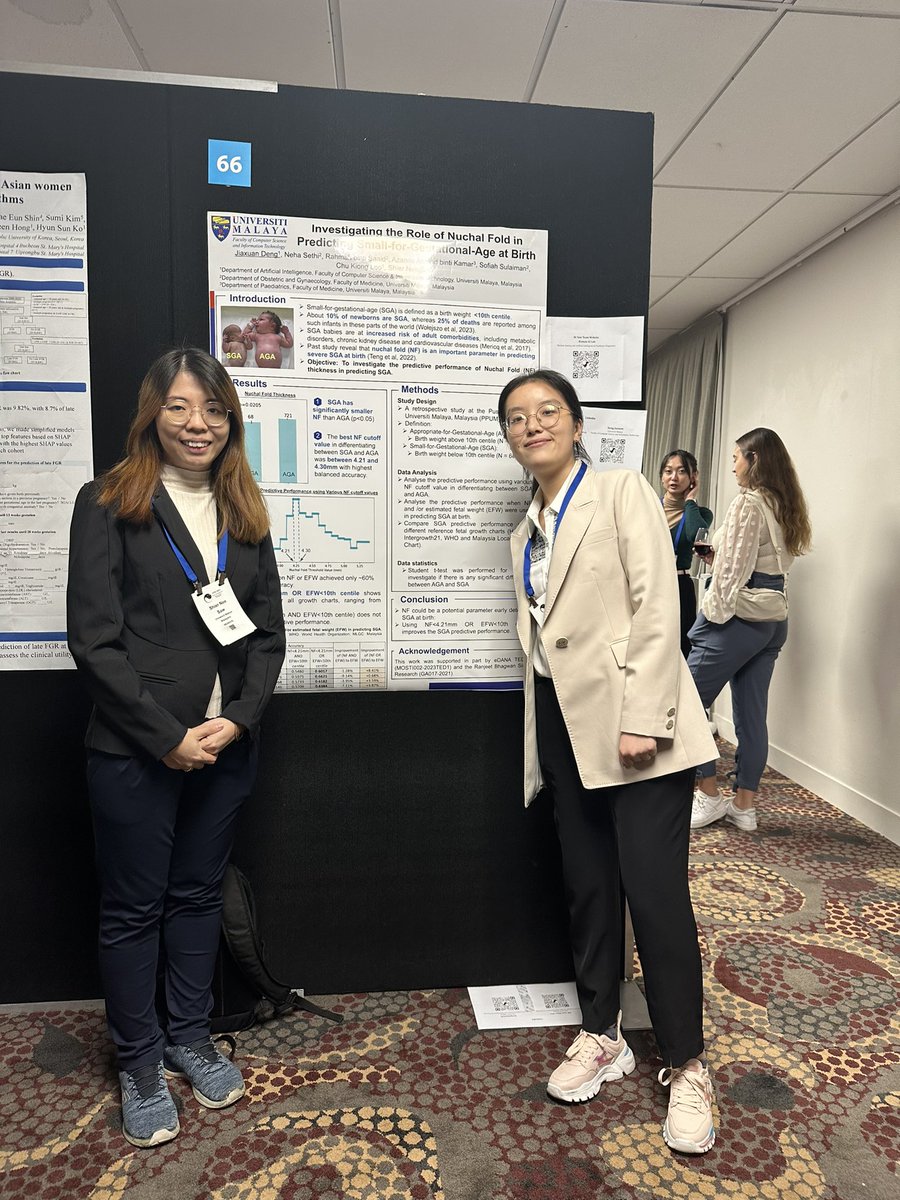 shiernee's tweet photo. Congratulations to Jiaxuan Deng and Tianran for presenting their incredible works at IFPA2023! It's always inspiring to see such innovative research being done in the field of placenta work. #IFPA2023 #SGA #FGR #nuchalfold #placentaresearch #researchers #innovation https://t.co/mXtwoXPscu