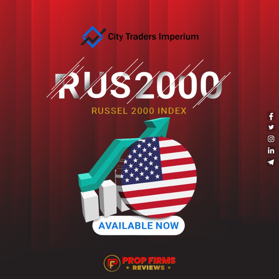 propfirms's tweet photo. 🚀 Introducing RUSSEL 2000 INDEX (RUS2000) 📊
Exciting news for traders! The RUSSEL 2000 INDEX is now available at City Traders Imperium™. 🌆
More about City Traders Imperium: https://t.co/qWQFF5xDvJ
.
.
#PropFirms #PropFirmsReviews #RUS2000
#CityTradersImperium #CTI https://t.co/6Oe5DC8x4L
