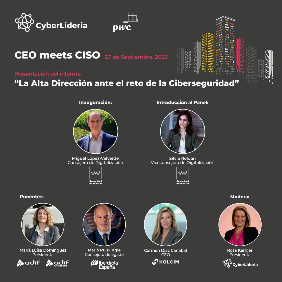 Lideria4's tweet photo. #CEOmeetsCISO.

El próximo miércoles día 27 a las 19:00 será la puesta en escena del Informe que ha realizado #CyberLideria con la colaboración de PwC España que ayudará a la Alta Dirección a comprender cómo enfrentarse al desafío que suponen los riesgos de #Ciberseguridad. https://t.co/zCjGKcI3AG
