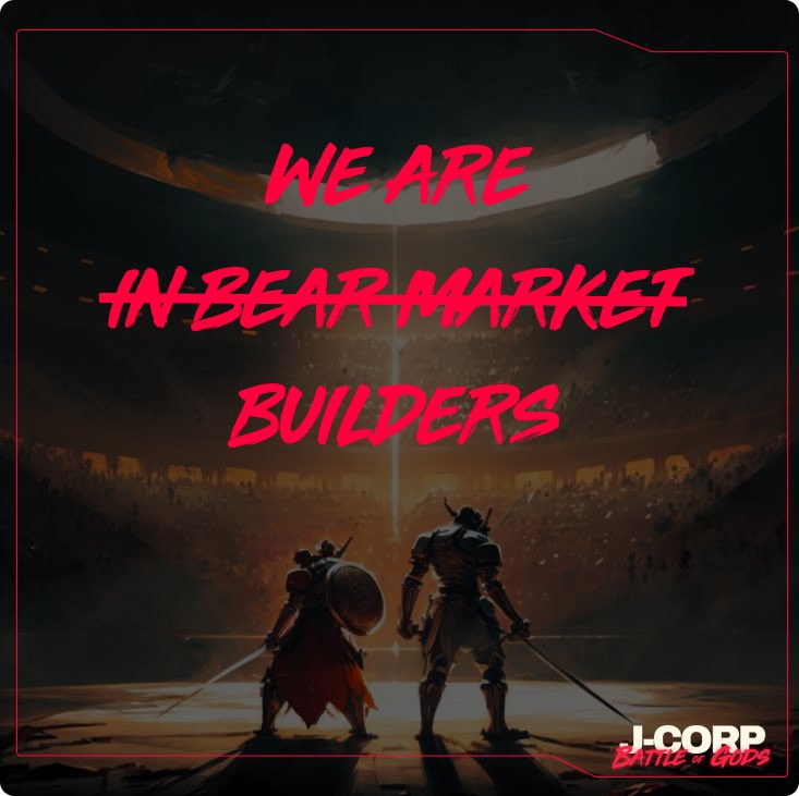 JCorpBattle's tweet photo. Warriors,
The state of the market has no impact on the project ⚔️
We are passionate builders, and these times are opportunities for us to show our strength by weathering this storm without being impacted🔥
The future looks bright
We build together 🤝
#NFTCommunity #MultiversX