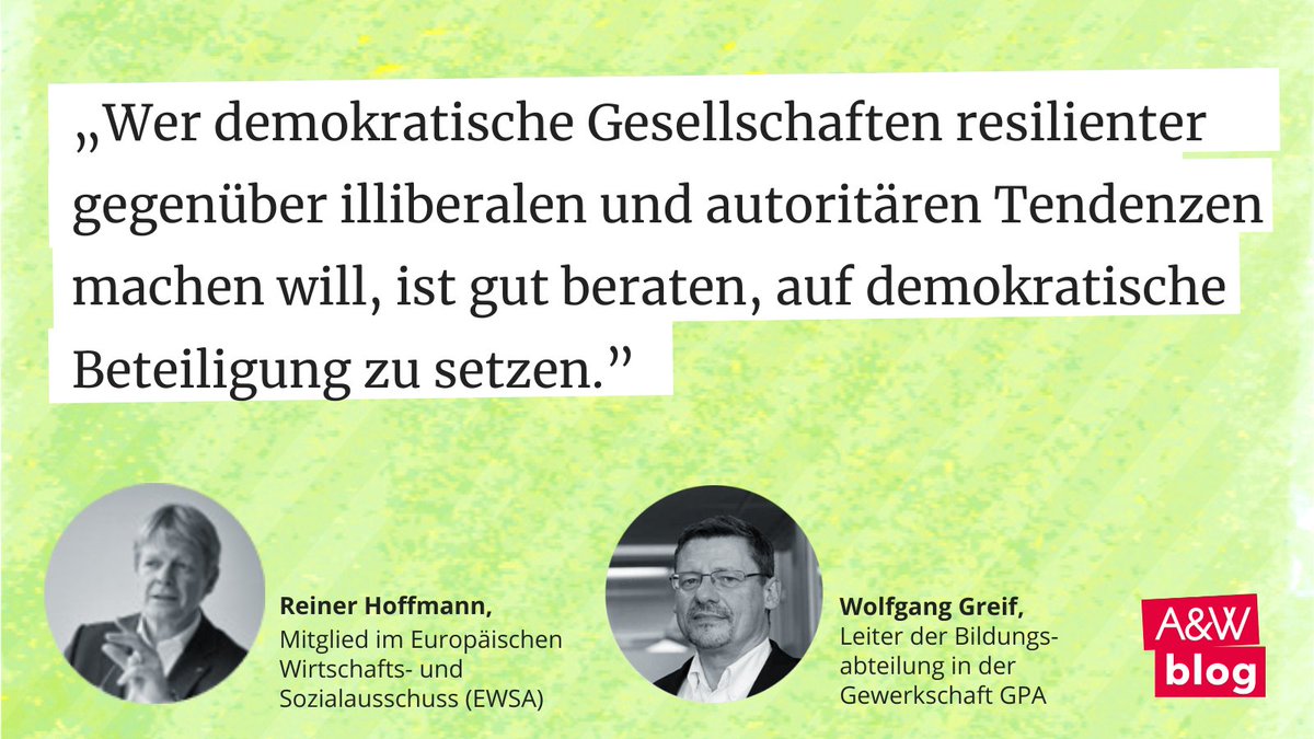 AundW's tweet photo. Mit der Stellungnahme "#DemokratieamArbeitsplatz" setzt der #EWSA ein starkes Zeichen zur Weiterentwicklung der Rechte von #Arbeitnehmer:innen und gegen anti-demokratische Tendenzen in der EU. Ein Beitrag von Reiner Hoffmann und Wolfgang Greif. https://t.co/uNrbkdLv4w https://t.co/pAr3b7lxWI
