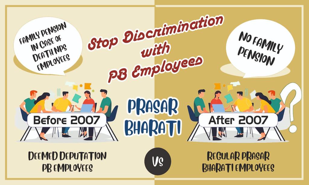 APBEE2018's tweet photo. प्रसार भारती के कर्मियों के साथ अगर कुछ दुर्घटना हो जाती है तो उनके परिवार को कोई पेंशन नहीं दी जाती है बल्कि डेपुटेशन वाले कर्मियों को सारी सुविधाएं दी जाती है ।

#Stop_Discrimination_with_PB_Employees https://t.co/m1LPyfItoX
