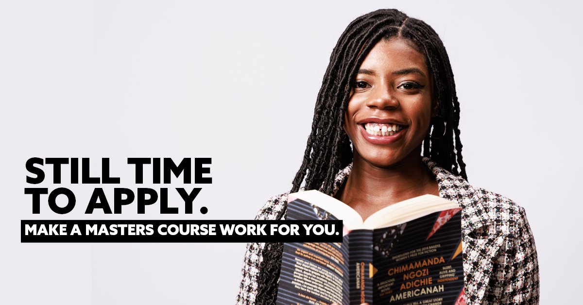 Are you applying for a Masters course? There is still time to apply. A Masters degree is a great way to unlock your potential. Find out more orlo.uk/9G2qQ #Masters