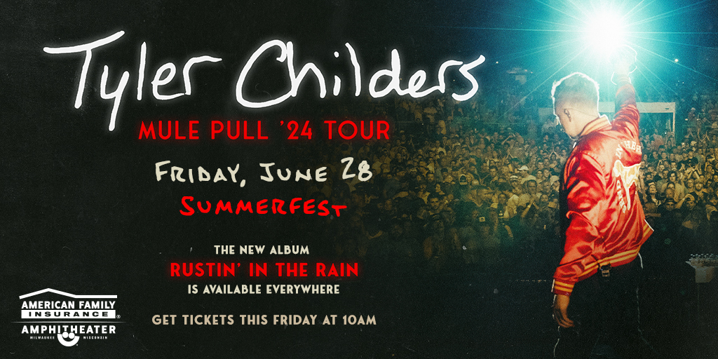 Summerfest's tweet image. JUST ANNOUNCED: Tyler Childers (@TTChilders) Mule Pull Tour '24 is headed to Summerfest on Friday, 6/28 at the @AmFamAmp! Tickets on sale Friday 9/22 🚨 
Learn More: bit.ly/452OuIx

Register for Tyler Childers fan presale on 9/21 @ 10am: bit.ly/3EIiE9n