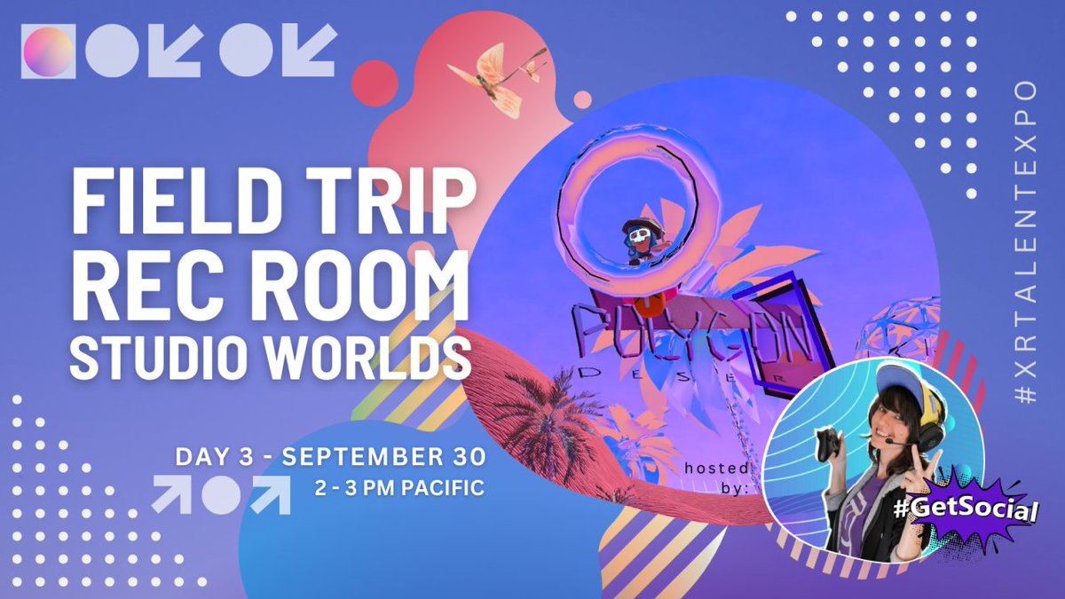 🚀 Our #XRTalentExpo Agenda is growing! I'm excited to announce I'll be hosting a Virtual Field Trip to Rec Room Studio Worlds. 𝗗𝗮𝘆-𝟯 𝗦𝗮𝘁𝘂𝗿𝗱𝗮𝘆, 𝗦𝗲𝗽𝘁 𝟯𝟬𝘁𝗵 ➡️ 𝟮 𝗣𝗠 - 𝟯 𝗣𝗠 𝗣𝗮𝗰𝗶𝗳𝗶𝗰 𝗧𝗶𝗺𝗲 ⬅️ Space is limited, RSVP here: lnkd.in/ewsPFxNM…