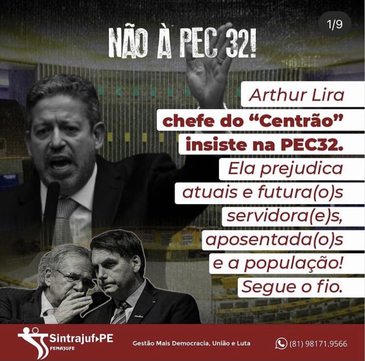 #NãoÀPEC32 O chefe da negociata, o líder do centrão, quer acabar com o serviço público. Não conseguirão!!!
