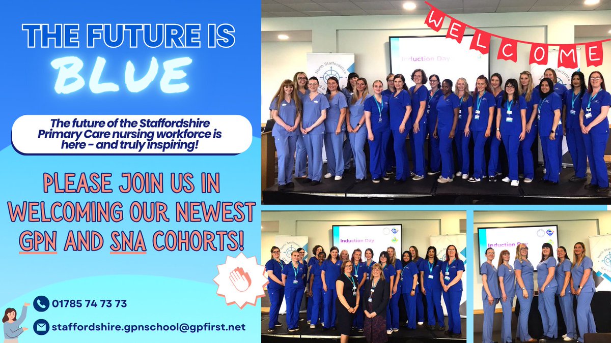 StaffsTH's tweet photo. It's hard to put into words just how excited we are for this years' #StudentNursingAssociate and #GeneralPracticeNurse cohorts - but just look at that sea of BLUE!

Please join us in welcoming this GPN/SNA cohort! 👋👏

#StaffsSNA #StaffsGPNFS #StaffsTH #StaffsNursing https://t.co/KwOquMo3EF