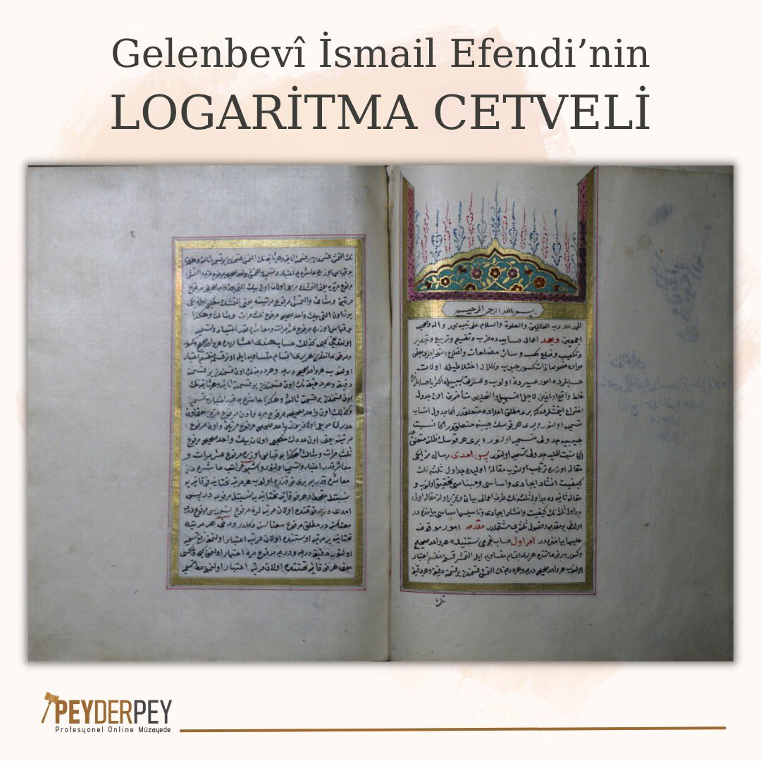 PeyderpeyM's tweet photo. İsmail Gelenbevî’nin Logaritma cetveli, elyazma harika bir nüsha https://t.co/3bcF8QvGwS