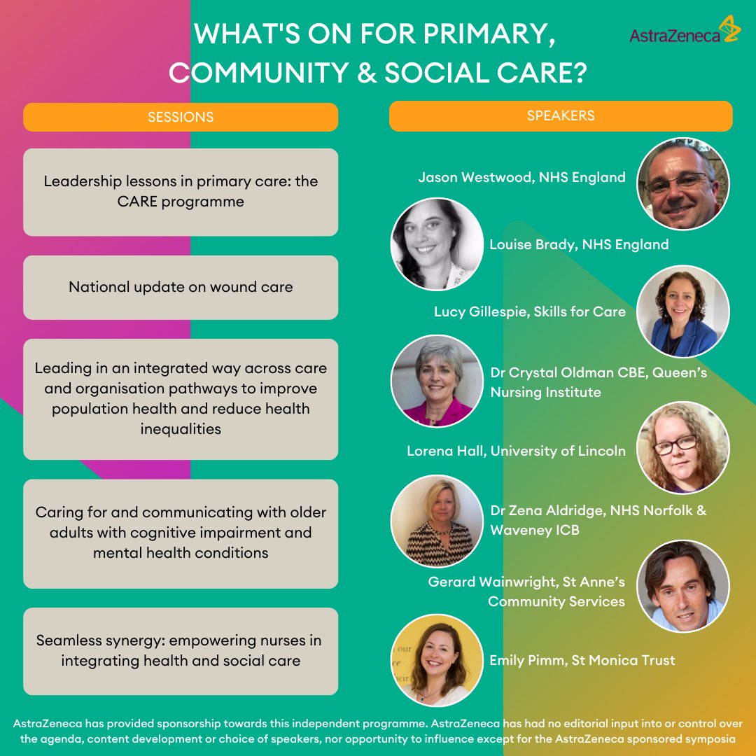 Are you interested in sessions on primary care, community care or social care? 

Then we have you covered at #NursingLiveUK.  We'll be discussing many topics to help you thrive in your role.

Check it out for yourself nursinglive.com/event-programme