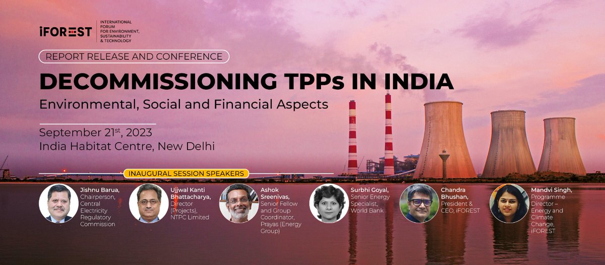 #upcomingevent

Look forward to seeing you all at IHC on 21 September for our report release and conference on 'Decommissioning TPPs in India: Environmental, Social and Financial Aspects' 

#decommissioning #thermalpowerplants #JustTransition 

RSVP here: forms.office.com/r/TJcEdXLKS9