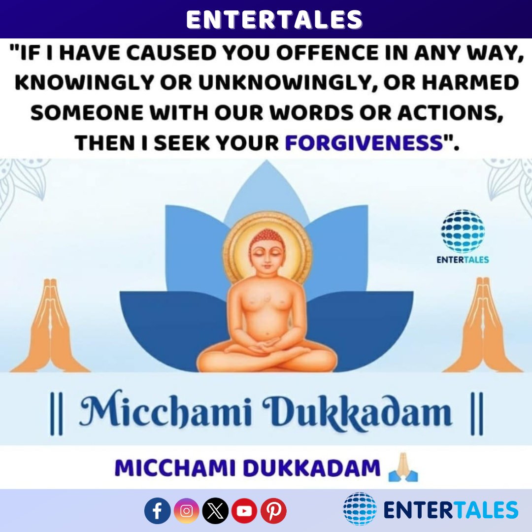 Entertales's tweet image. Micchami dukkadam 🙏🏻 #Paryushan2023 #ParyushanParv #MicchamiDukkadam