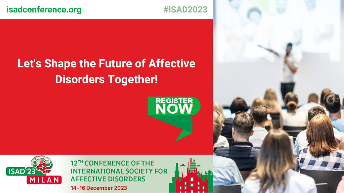 Only 1 month left to save on registration!

Register now and join your colleagues at #ISAD2023 for groundbreaking discussions, networking, and the latest in affective disorders research. 🧠

Early Registration Deadline: 23 October 2023

🔗 bit.ly/3W9DCFX
