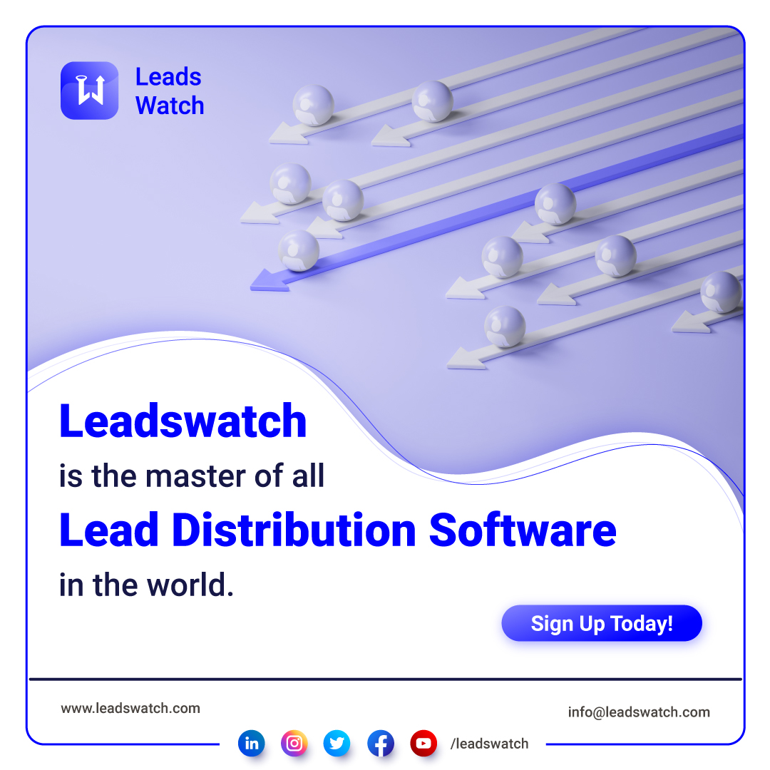 Leadswatch is the master of all lead distribution software in the world. It is fast, robust, and extremely efficient in capturing and distributing leads. Anyone leadswatch.com #leads #BusinessGrowth #marketingtips #marketingdigitalonline #digitalmarketingtips