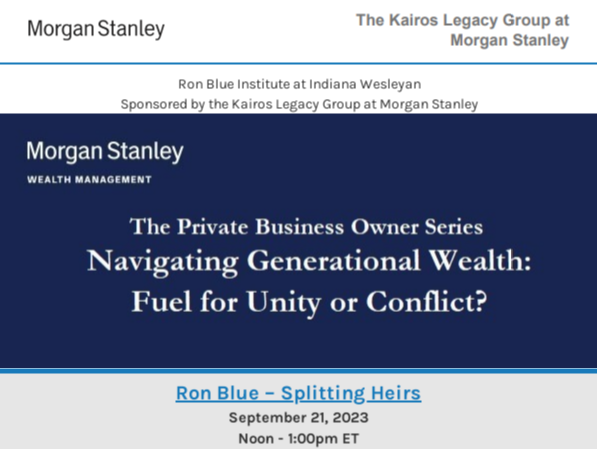 CalebQuickMS's tweet photo. Click the link to RSVP virtually or in person, for our Private Business Owner Series with author and entrepreneur Ron Blue – Splitting Heirs: https://t.co/7LYntx2w69 https://t.co/Y77EDRLfkT