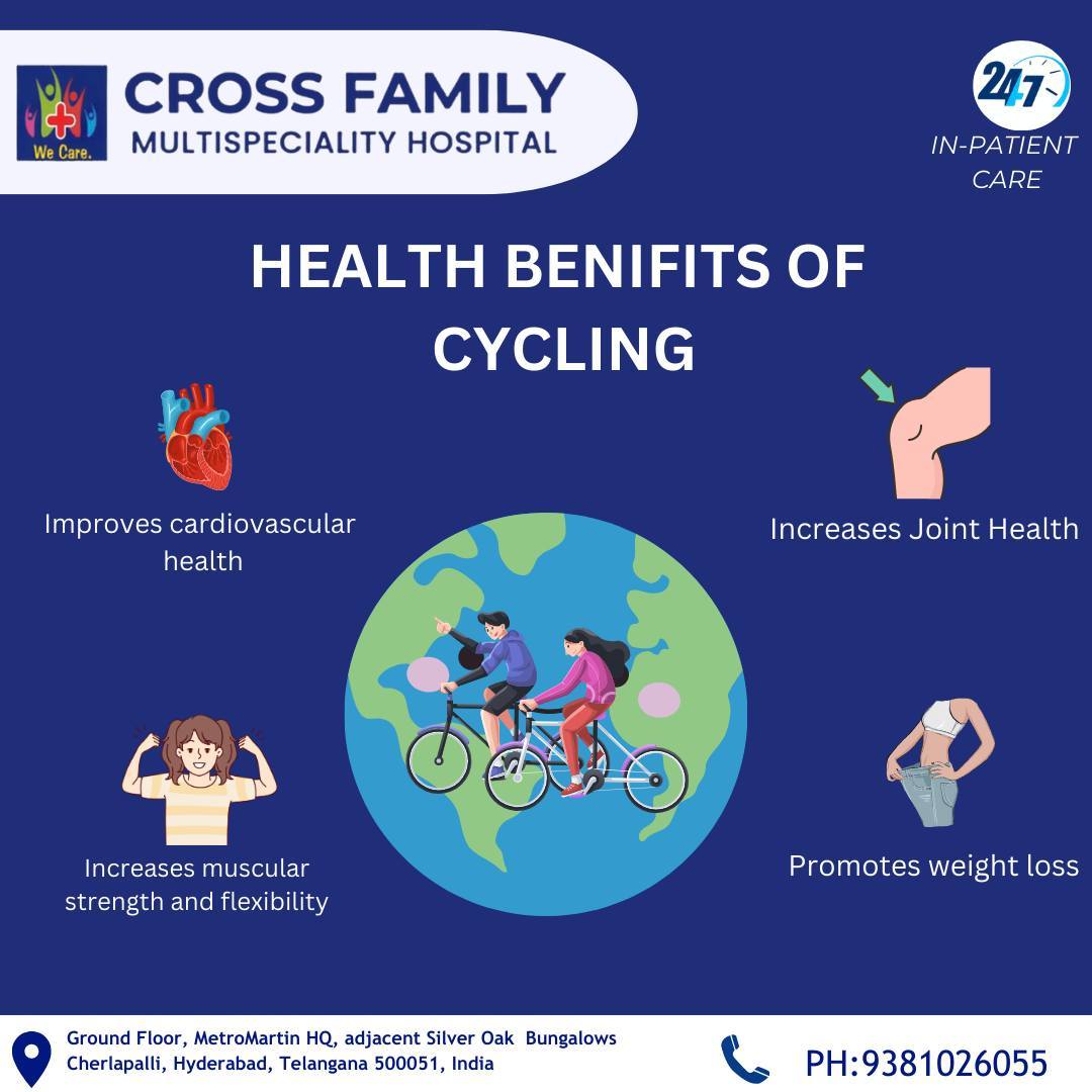 Did you know? Cycling is a low-impact exercise that's gentle on your joints. 🙌 #JointHealth #LowImpactExercise #HealthyLiving #crossfamily #crossfamilymultispecialityhospital