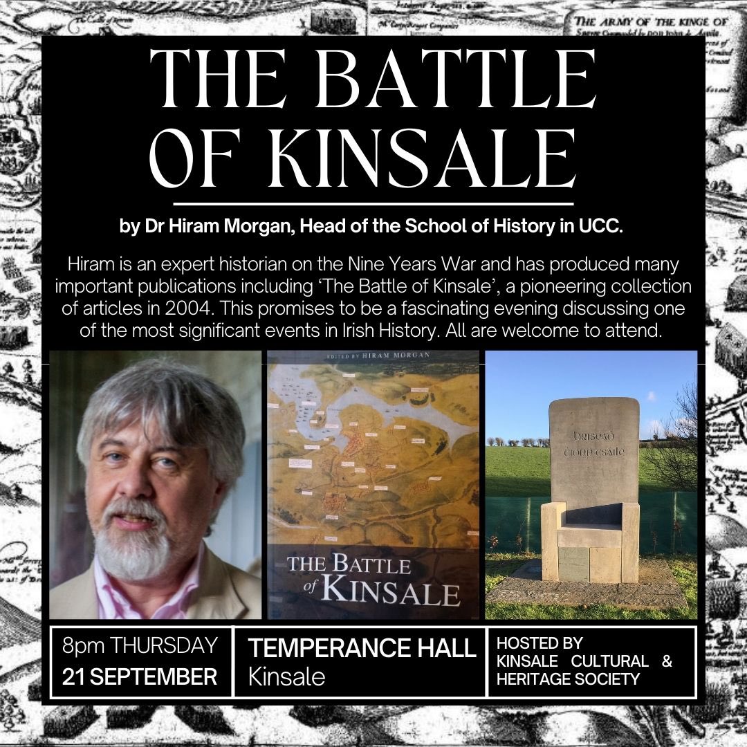 Kinsale Heritage & Genealogy (@kinsaleheritage) on Twitter photo Looking forward to this event hosted by Kinsale Cultural & Heritage Society, of which I am PRO, on the Battle of Kinsale by Hiram Morgan! โ๏ธ
๐๏ธ๐ง๐ต๐๐ฟ๐๐ฑ๐ฎ๐ ๐ฎ๐ญ ๐ฆ๐ฒ๐ฝ๐๐ฒ๐บ๐ฏ๐ฒ๐ฟ
๐ ๐ด๐ฝ๐บ
๐ ๐ง๐ฒ๐บ๐ฝ๐ฒ๐ฟ๐ฎ๐ป๐ฐ๐ฒ ๐๐ฎ๐น๐น, ๐๐ถ๐ป๐๐ฎ๐น๐ฒ
#BattleofKinsale #Kinsale #History Looking forward to this event hosted by Kinsale Cultural & Heritage Society, of which I am PRO, on the Battle of Kinsale by Hiram Morgan! โ๏ธ
๐๏ธ๐ง๐ต๐๐ฟ๐๐ฑ๐ฎ๐ ๐ฎ๐ญ ๐ฆ๐ฒ๐ฝ๐๐ฒ๐บ๐ฏ๐ฒ๐ฟ
๐ ๐ด๐ฝ๐บ
๐ ๐ง๐ฒ๐บ๐ฝ๐ฒ๐ฟ๐ฎ๐ป๐ฐ๐ฒ ๐๐ฎ๐น๐น, ๐๐ถ๐ป๐๐ฎ๐น๐ฒ
#BattleofKinsale #Kinsale #History