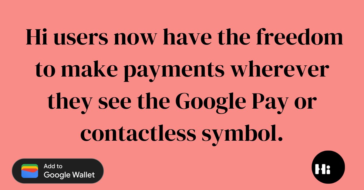 Hi55 Ventures (@hi55ventures) on Twitter photo We are happy to announce that <a href="/GooglePay/">Google Pay</a> is now available on the Hi Mastercard!
Just go to the Hi app and add your card to Google Wallet by clicking on the Google logo.
We hope you enjoy this new functionality!
#Mastercard #GooglePay #Fintech We are happy to announce that <a href="/GooglePay/">Google Pay</a> is now available on the Hi Mastercard!
Just go to the Hi app and add your card to Google Wallet by clicking on the Google logo.
We hope you enjoy this new functionality!
#Mastercard #GooglePay #Fintech