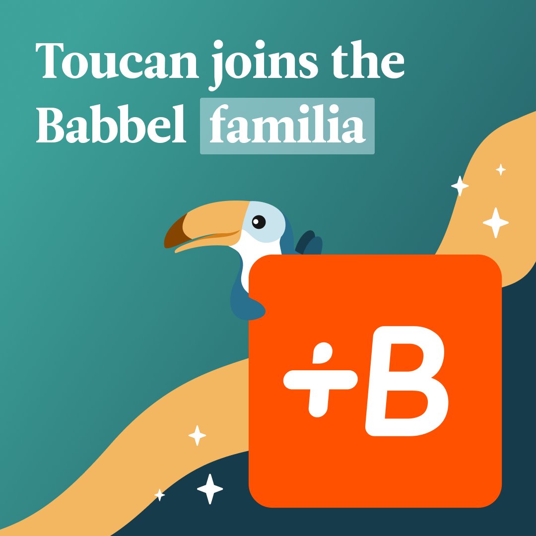 Big news 🎉Toucan is now part of @Babbel, the world’s top-selling language learning ecosystem. Try out a free language lesson: begin.babbel.com