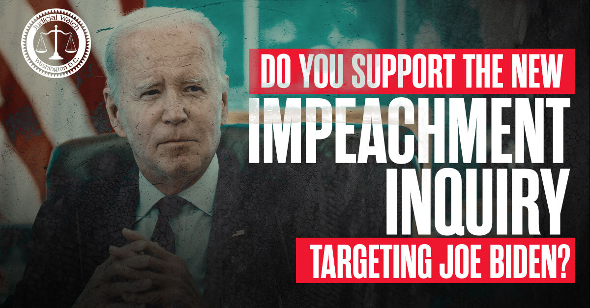 JudicialWatch's tweet image. RETWEET if you support the new impeachment inquiry targeting Joe Biden!