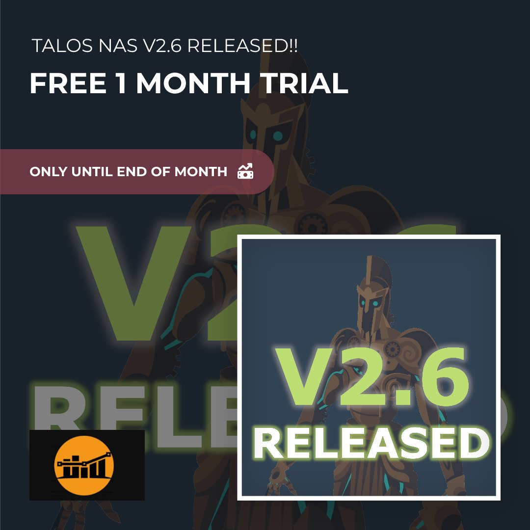 IBKRAutoTrading's tweet photo. πTALOS V2.6 RELEASED! π
Get your FREE 1-MONTH TRIAL https://t.co/LsSCDBcNJZ (avail. only during 2 weeks)
Special price for early adopters and license extensions
#TalosToTheMoon #ProRealTime #TradingAlgoritmico #AutoTrading #AlgoTrading #NASDAQ #NQ #trading #futures #IBKR https://t.co/bEXWdyChqw