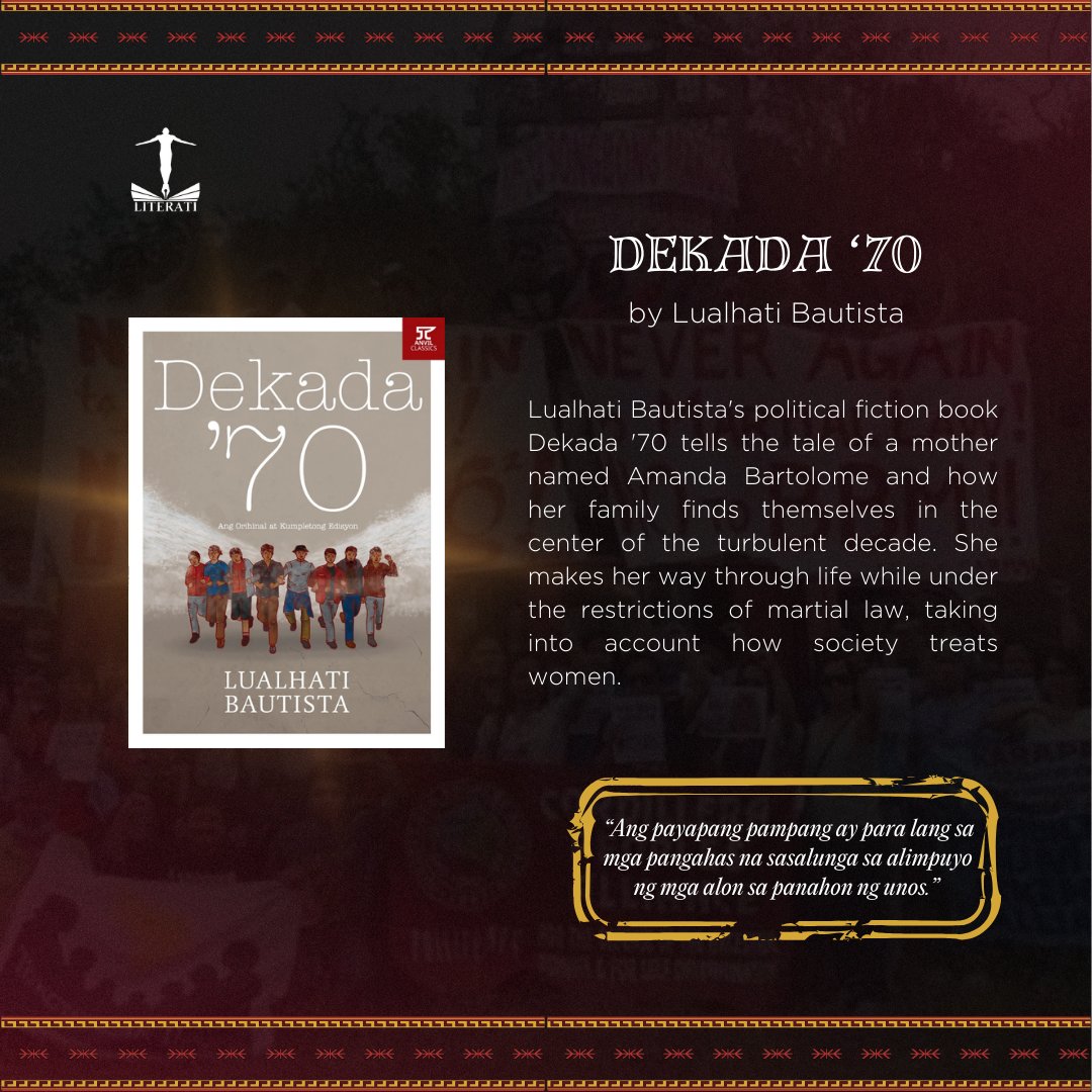 LiteratiUPB's tweet photo. (4/n) As we commemorate ML51, let us bear these narratives close and ensure that our fervor to stand against the tide of revisionism holds. Let us honor the memories of those who suffered and fought.

Never Again, Never Forget!

#UPBLiterati
#ML51 https://t.co/WkFEanQxAF