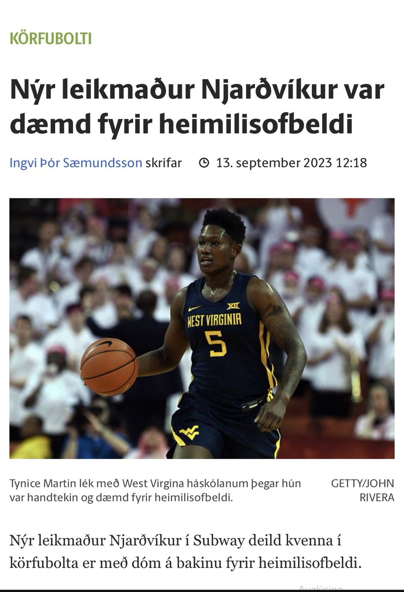 Ekkert heyrst frá njarðvík?
Eru leikmenn bara sáttir að spila með dæmdri ofbeldismanneskju?
Eru stuðningsmenn stoltir stuðningsmenn ofbeldis?
Aldrei neinn standard hjá þeim grænklæddu, sumt breyttist aldrei🤡
#korfubolti
<a href="/UMFNOfficial/">UMFN</a> 
<a href="/endalinan/">Endalínan</a>