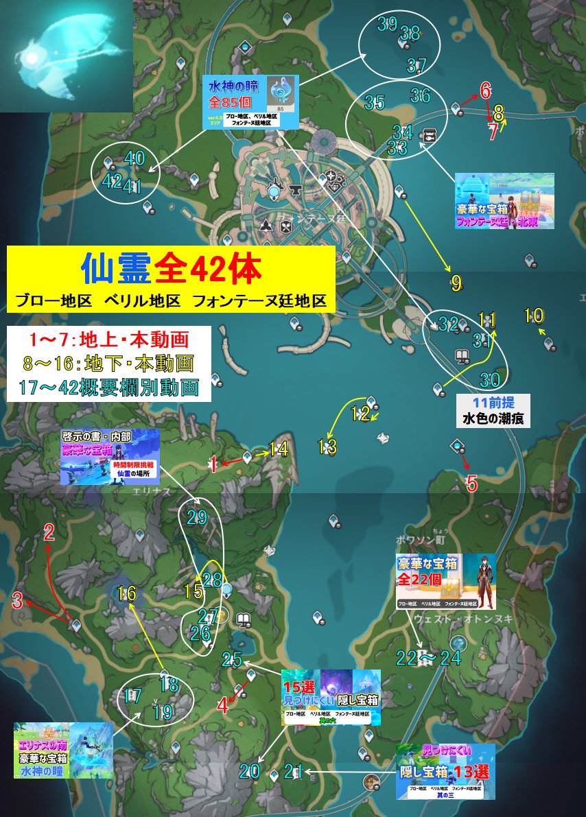ver4.0エリアにいる仙霊「全42体」を紹介しています。 ○1番～16番：本
