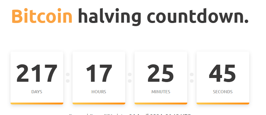 cryptorover's tweet photo. 217 days left till the next #Bitcoin Halving! https://t.co/gBMDvIN8i9