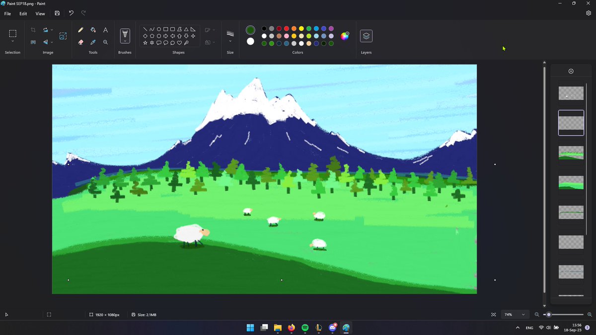 I love the new Microsoft Paint layer feature and transparency support.