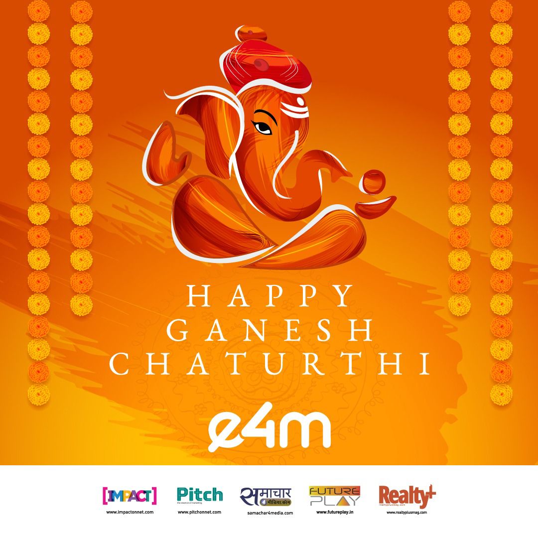 May Lord Ganesha bless you with wisdom and good fortune ✨ exchange4media Group wishes you a very Happy Ganesh Chaturthi! @e4mtweets