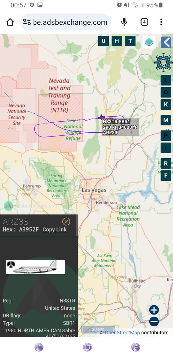 Borrowed7Time's tweet photo. Some action in &amp; around the Ranges overnight 

N662BA #A8BBC1 BE20 JANET02
78-0577 #AE11E5 E3TF BANDOG2
13-8969 #A10635 NT-43A RATT55
N33TR #A3952F SBR1 ARZ33 https://t.co/pvdWySJNEq