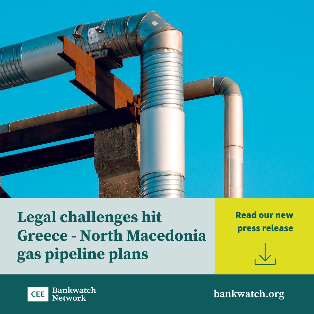 1/🧵 ‼️ Together with <a href="/Eko_svest/">Eko-svest</a> we have filed three formal complaints about the planned Greece - North Macedonia fossil gas pipeline. The 67-km North Macedonian section would further lock the country into fossil fuels and price fluctuations when it should be decarbonising.