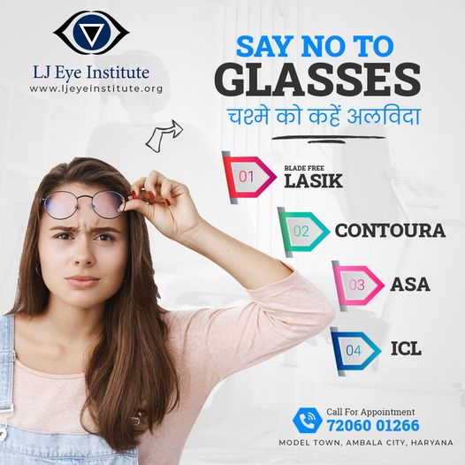 Glasses removal Options available at LJ Eye Institute
Contact : 7206001266
ljeyeinstitute.org
#glassesremoval #spectacleschallenge #SpectacleRemoval #lasiksurgery #lasik #LasikLaser #ICL #ASA #ljei #ljeyeinstitute #ambala #haryana #india