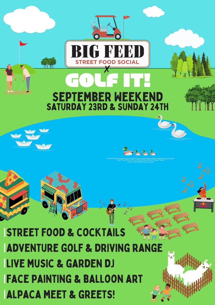 We’ll be there!

Going to Golf It this weekend?
All Day Garden DJ’s
Alpaca Meet and Greets
Indoor/Outdoor Adventure Golf
Face painters
Balloon Twisters
Street Food Market
Pravha Beer Bar
Cocktails
Big Screen Live Sports

Golf It 
1240 Cumbernauld road
Glasgow
G331AH