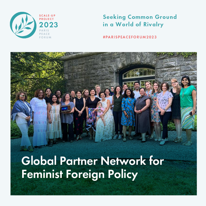 ParisPeaceForum's tweet photo. 🌟 Introducing the next #ParisPeaceForum2023 Scale-up Project! Built on diverse partnerships and intersectional feminist values, @theffpcollab is growing a dynamic advocacy network to shape a future in which feminist foreign policies lead the way. 

🕊 #SolutionsforPeace