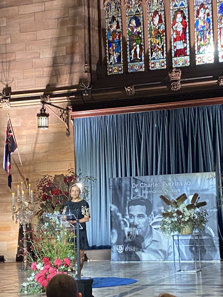 Rachel Perkins giving the Dr Charles Perkins AO Oration @Sydney_Uni @mscott @ProfLJP @dan_bourchier @ABCaustralia @eatlikeanimals We miss him because he’s our Dad, his strength as a father. Our people’s cause was central to his life. We miss his leadership #charlesperkins