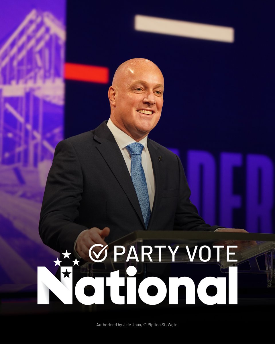 🇳🇿 The only leader with a plan to get our country back on track! 

#GetNZBackonTrack #PartyVoteNational #TVNZdebate