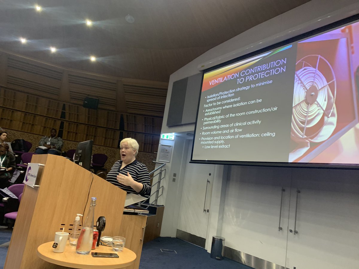Claudia21834778's tweet photo. #IPSLonJoint23 Our first speaker Alyson Prince speaking about ventilation in the healthcare environment, risk assessments and 7 ways to improve ventilation💨 @IPS_Infection https://t.co/qAeSq7oMB1