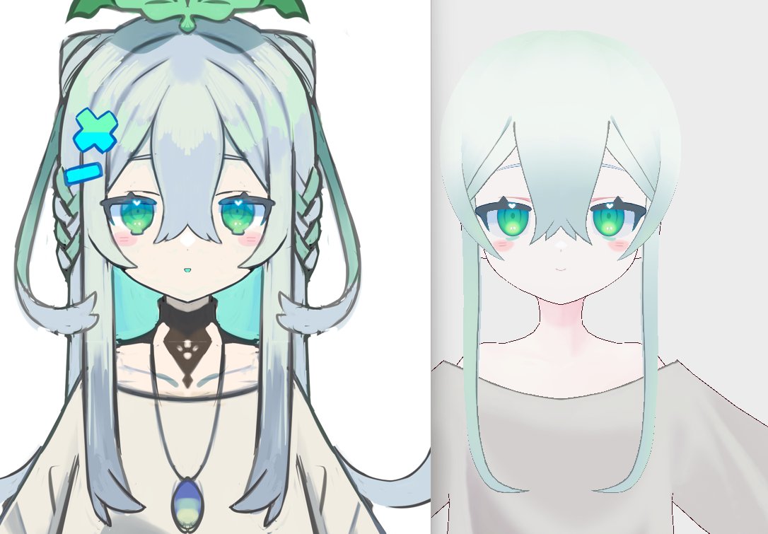 「VRoid studioで3Dモデル作ってみてるけど目閉じるとおかしくなったり色」|おばけのハクシキくん( ᜊ°-° )ᜊのイラスト