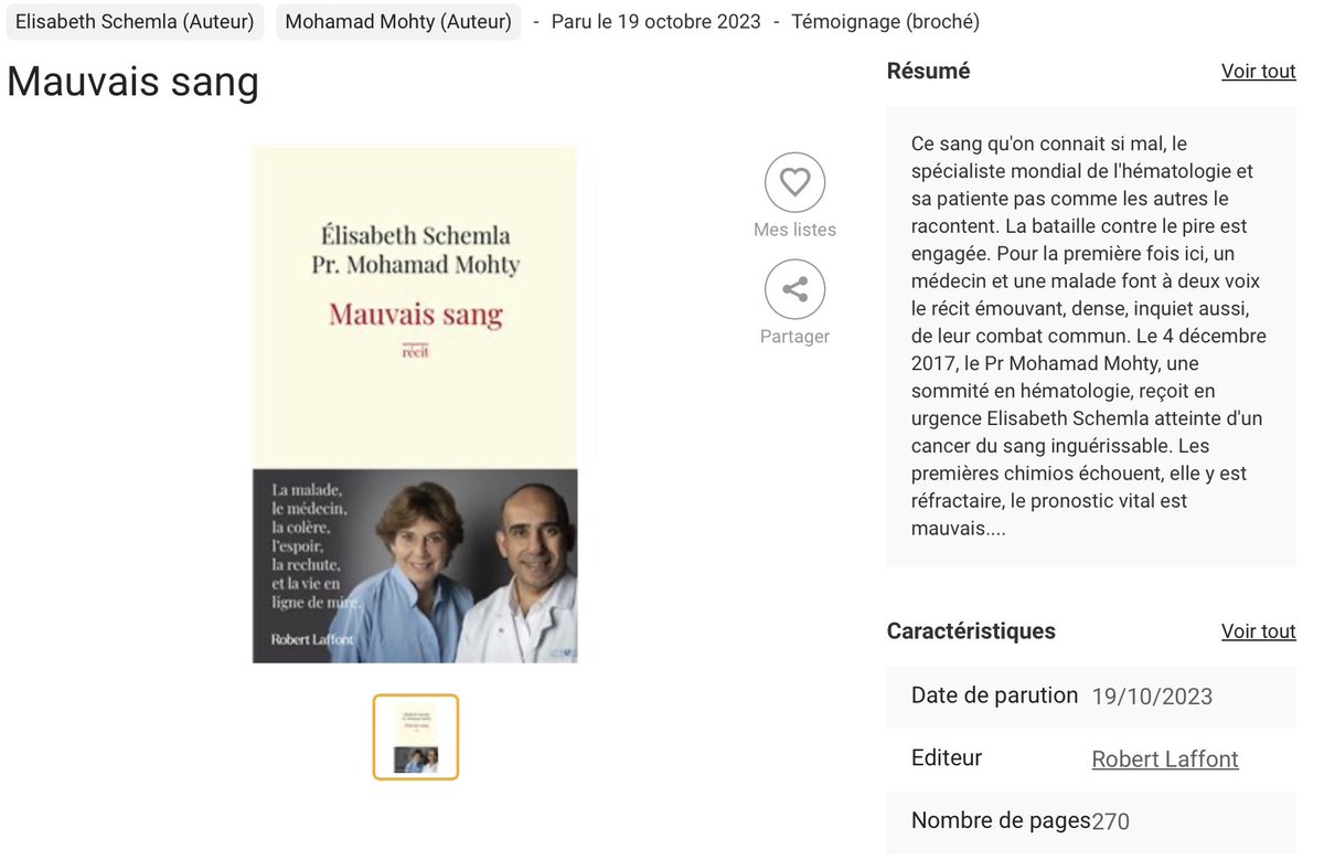 “Mauvais sang”- Livre de Elisabeth Schemla et de <a href="/Mohty_EBMT/">Mohamad Mohty</a> - Précommande #fnac fnac.com/a18289199/Elis…
<a href="/af3m_myelome/">AF3M Asso</a> <a href="/SFGM_TC/">SFGM-TC</a> <a href="/acadmed/">Académie de médecine de France</a> <a href="/Sorbonne_Univ_/">Sorbonne Université</a> <a href="/APHP/">Assistance Publique – Hôpitaux de Paris (AP-HP)</a> <a href="/FaculteSanteSU/">Faculté de Santé de Sorbonne Université</a> <a href="/LettresSorbonne/">Faculté des Lettres Sorbonne Université</a> <a href="/HopSaintAntoine/">Hôpital Saint-Antoine AP-HP</a> <a href="/TheEBMT/">The EBMT</a> <a href="/TheIACH/">IACH</a> <a href="/COMyCongress/">COMy</a> <a href="/Hematologie_JLE/">Hématologie</a> <a href="/FrequenceMedica/">FrequenceMedicale</a>
